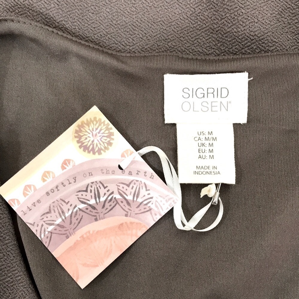 NWT Sigrid Olsen Women’s Gray Sleeveless Shift Dress Size Medium - Picture 6 of 8